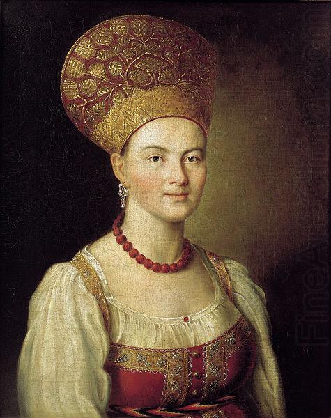 Ivan Argunov Portrait of an Unknown Woman in Russian Costume china oil painting image